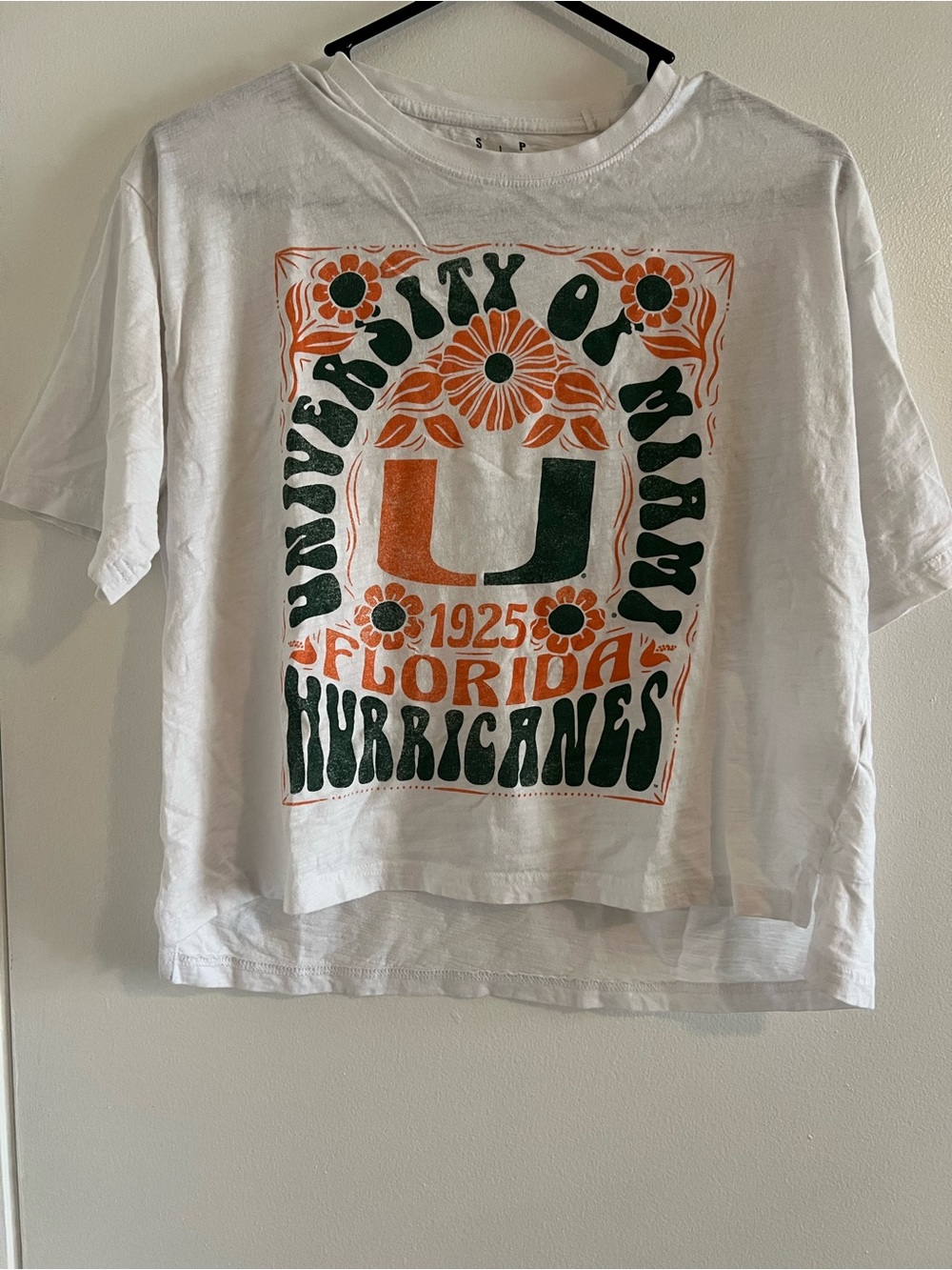 Ladies University of Miami Canes White Graphic Tshirt White